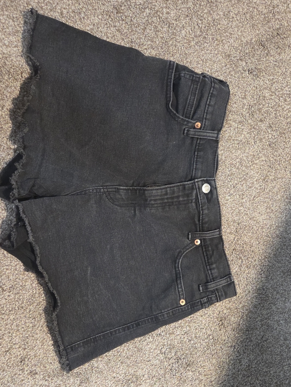 Signature by Levi Strauss Black Frayed Hem Denim Shorts